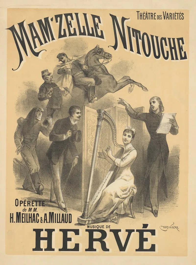 Theatre Des Varietes Mamzelle Nitouche Operette De Mm H Meilhac Et A Millaud Wall Art by Antonin-Marie Chatinière - High-Resolution Digital Print