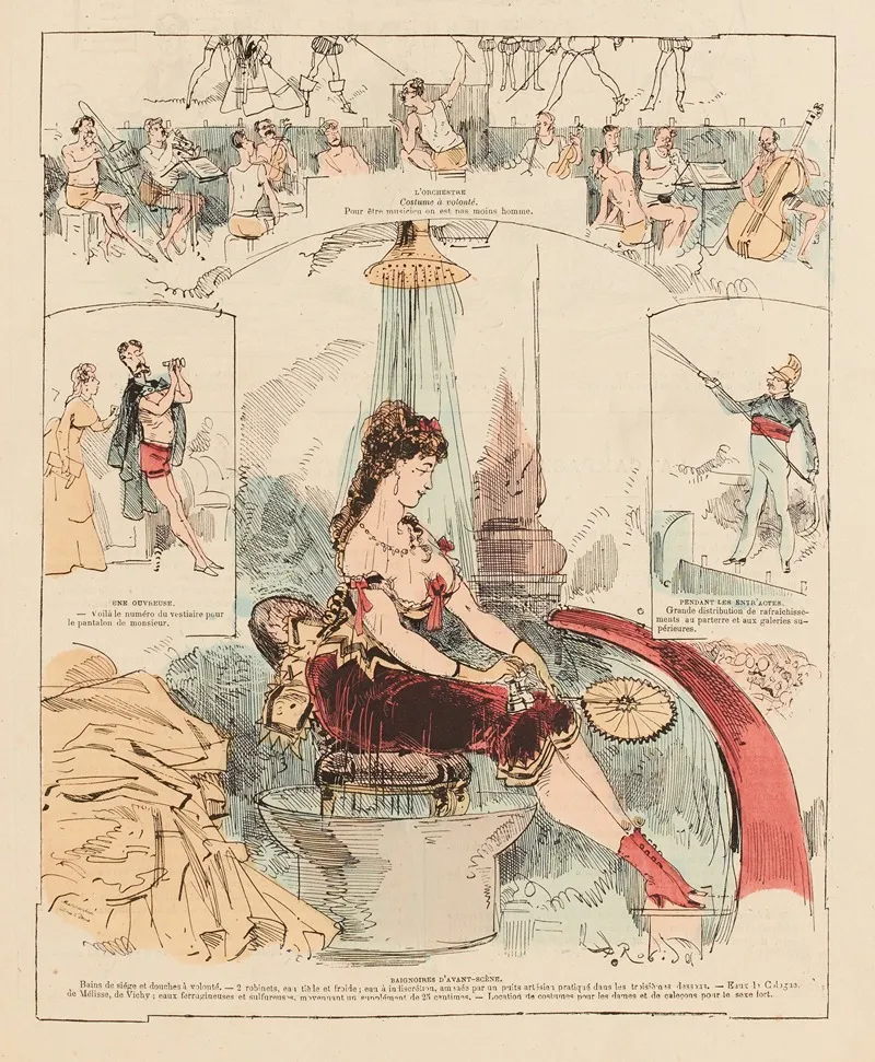 Theatre Dete Projet Philantropique Et Hydrotherapique Wall Art by Albert Robida - High-Resolution Digital Print