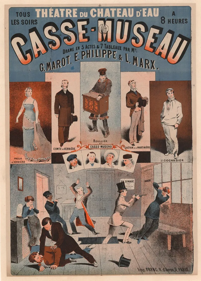 Theatre Du Chateau Deau Casse Museau Wall Art by Imp. Franc - High-Resolution Digital Print