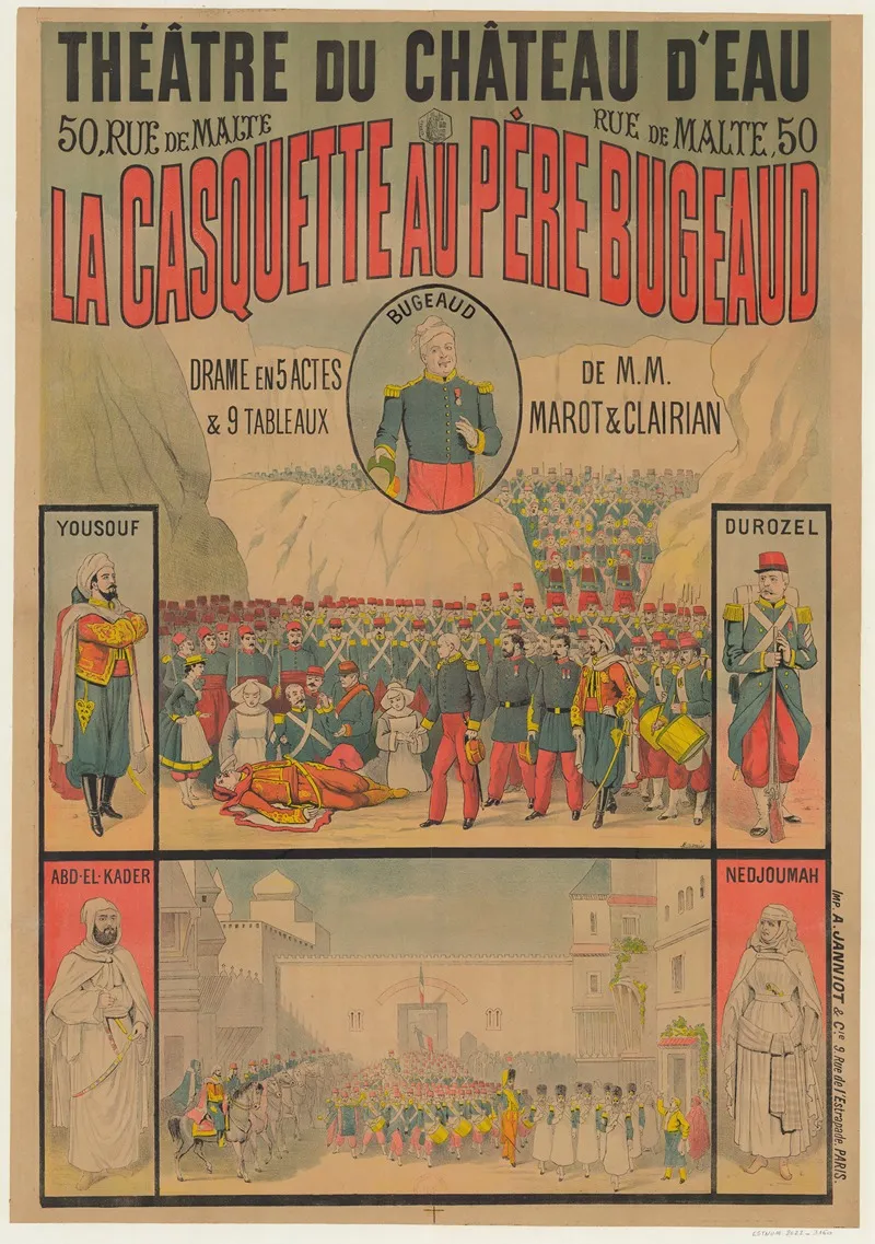 Theatre Du Chateau Deau La Casquette Au Pere Bugeaud Wall Art by Imp. A. Janniot &amp; Cie - High-Resolution Digital Print