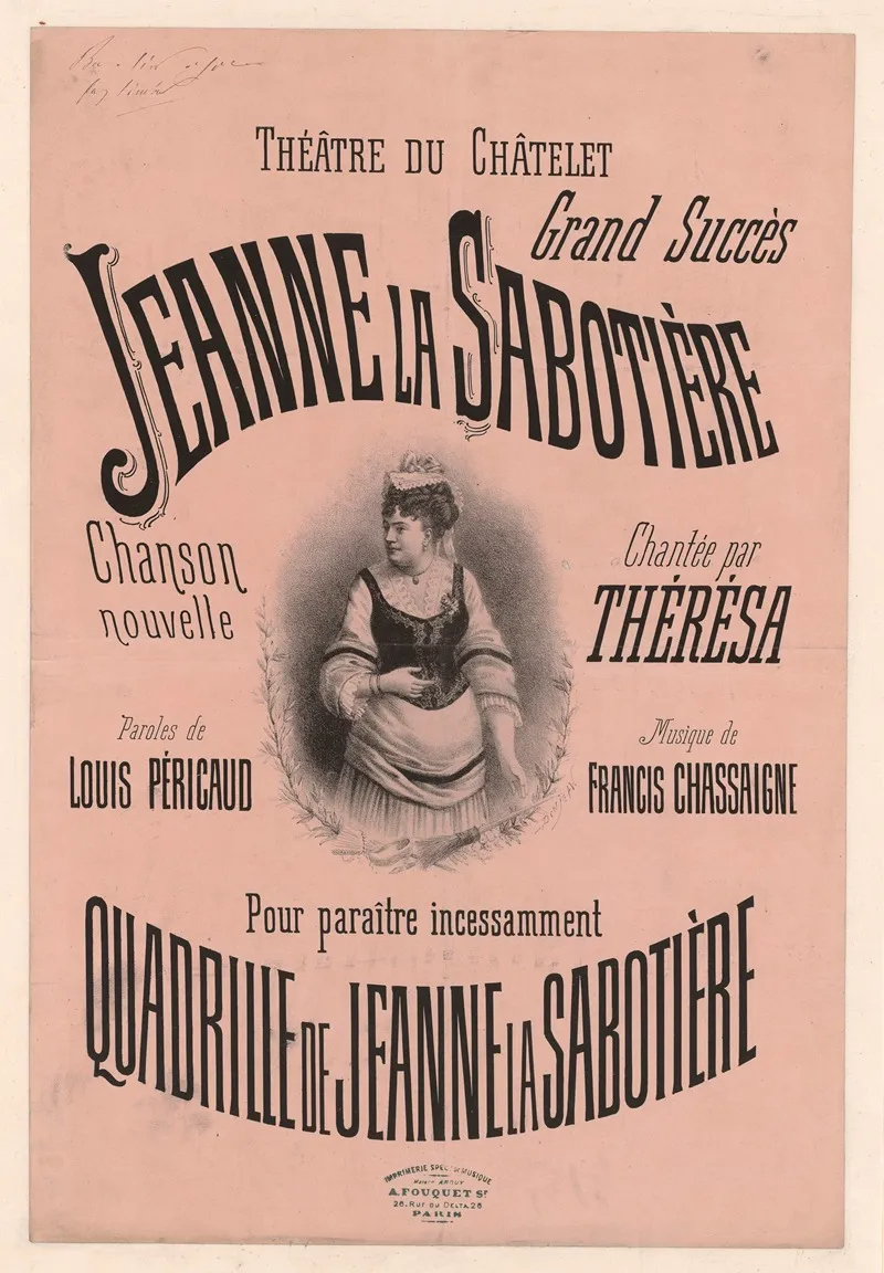 Theatre Du Chatelet Jeanne La Sabotiere Wall Art by Gustave Donjean - High-Resolution Digital Print