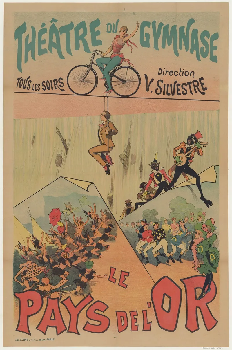 Theatre Du Gymnase Direction V Silvestre Le Pays De Lor Tous Les Soirs Wall Art by Lith. F. Appel - High-Resolution Digital Print
