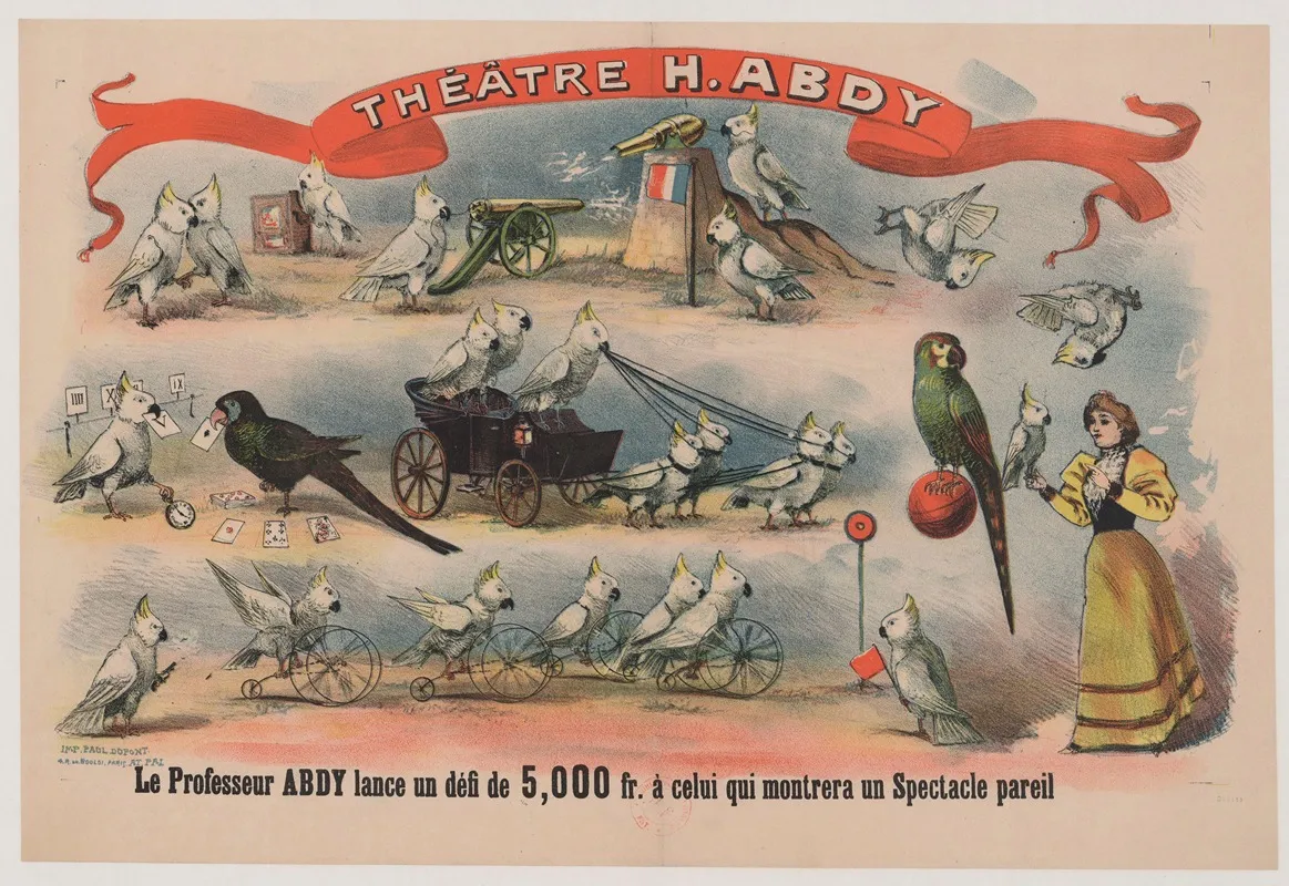 Theatre H Abdy Le Professeur Abdy Lance Un Defi De 5000 Fr A Celui Qui Montrera Un Spectacle Pareil 2 Wall Art by Imp. Paul Dupont - High-Resolution Digital Print