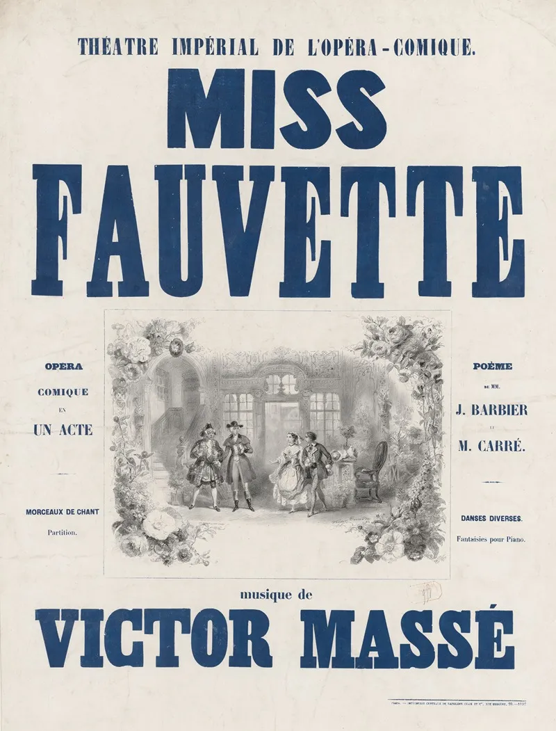 Theatre Imperial De Lopera Comique Miss Fauvette Musique De Victor Masse Wall Art by Victor Coindre - High-Resolution Digital Print