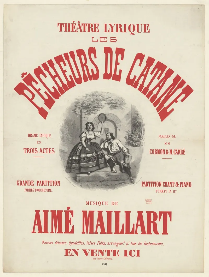 Theatre Lyrique Les Pecheurs De Catane Wall Art by Léon Loire - High-Resolution Digital Print
