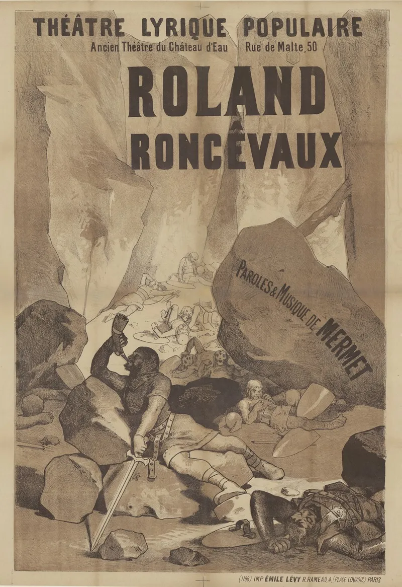 Theatre Lyrique Populaire Ancien Theatre Du Chateau Deau Roland Roncevaux Wall Art by Imp. Emile Lévy - High-Resolution Digital Print