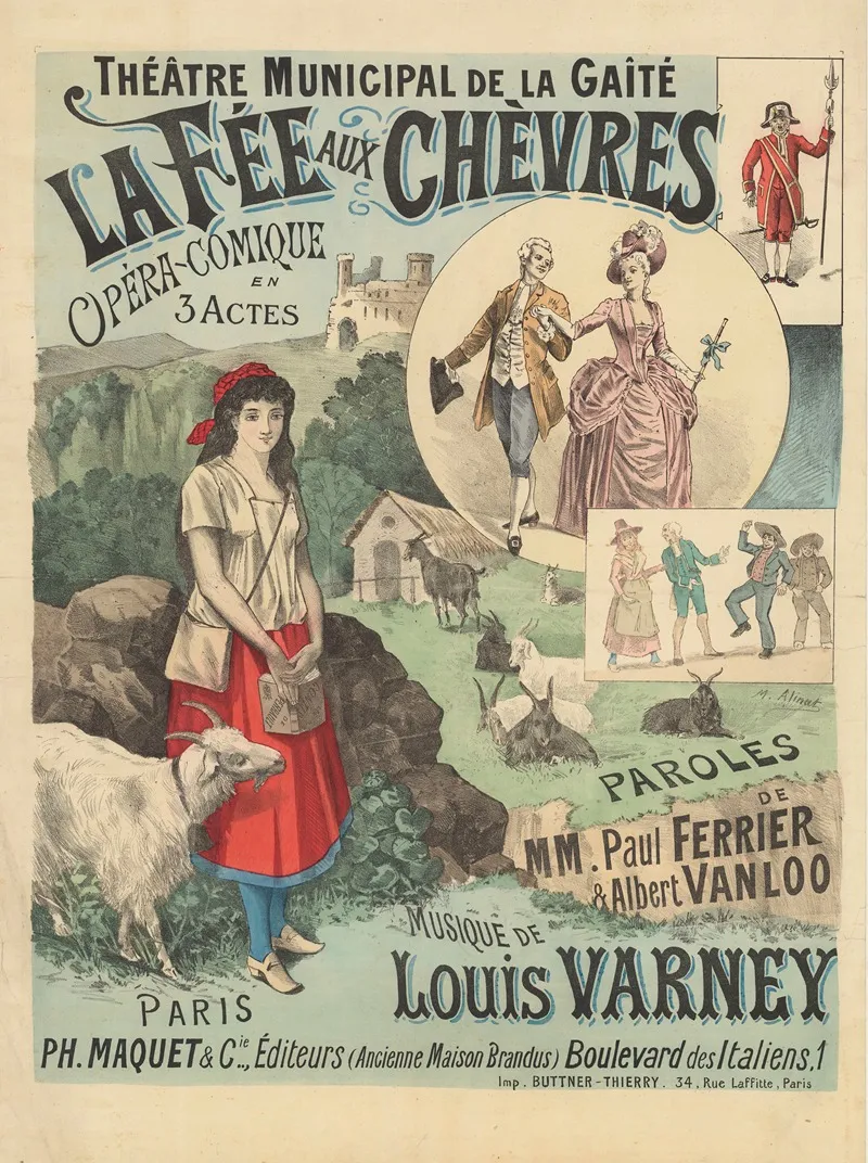 Theatre Municipal De La Gaite La Fee Aux Chevres Opera Comique En 3 Actes Wall Art by M. Alinat - High-Resolution Digital Print