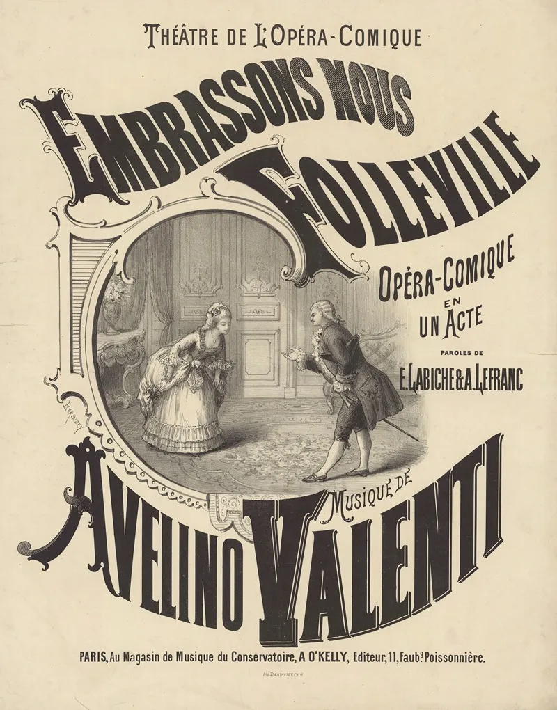 Theatre National De Lopera Comique Embrassons Nous Folleville Wall Art by Antoine Barbizet - High-Resolution Digital Print
