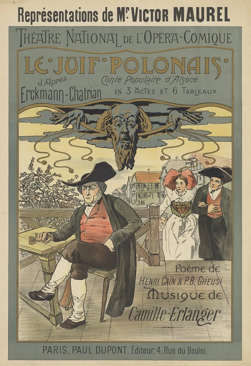 Theatre National De Lopera Comique Le Juif Polonais Wall Art by Henri C. R. Presseq - High-Resolution Digital Print