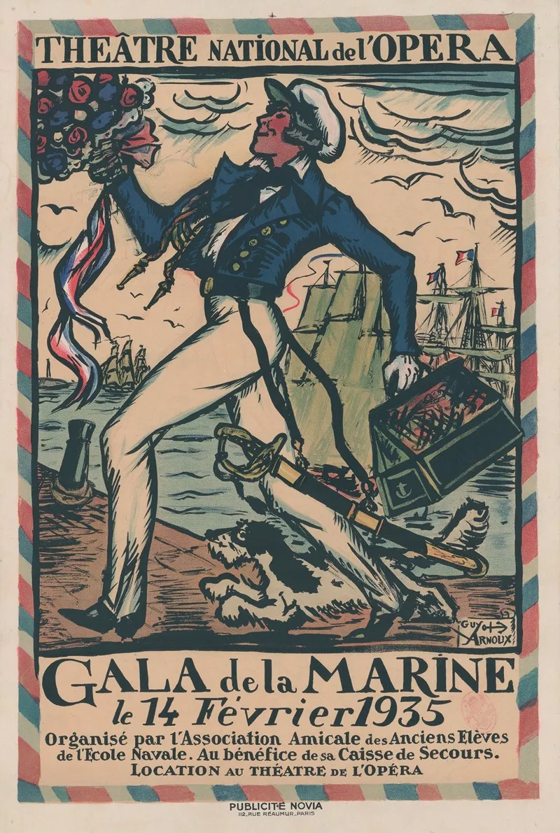 Theatre National De Lopera Gala De La Marine Le 14 Fevrier 1935 Wall Art by Guy Arnoux - High-Resolution Digital Print