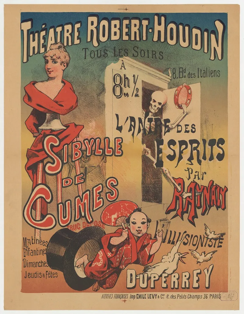Theatre Robert Houdin Lantre Des Esprits Par Raynaly Sybille De Cumes Truc Depose Lillusioniste Duperre Wall Art by Imp. Emile Lévy - High-Resolution Digital Print