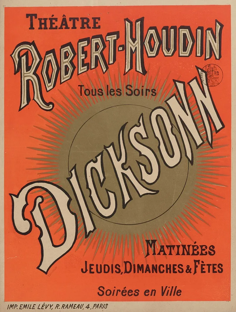 Theatre Robert Houdin Tous Les Soirs Dicksonn Wall Art by Imp. Emile Lévy - High-Resolution Digital Print