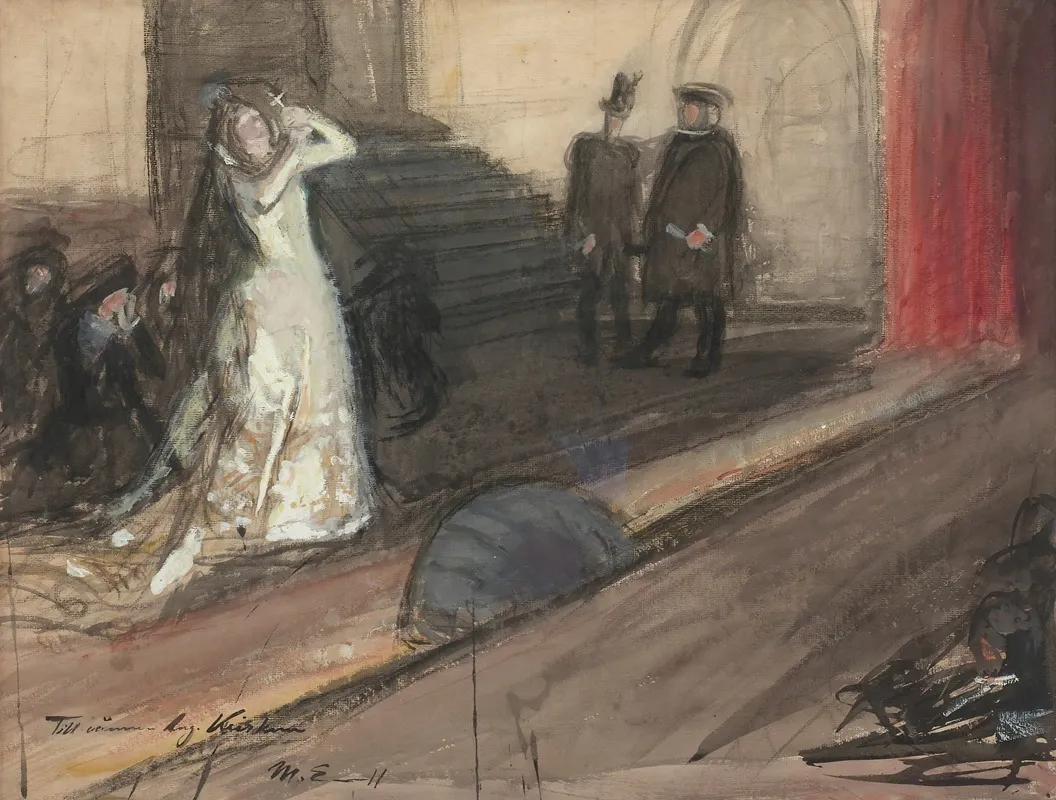 Theatre Scene Ida Aalberg As Maria Stuart