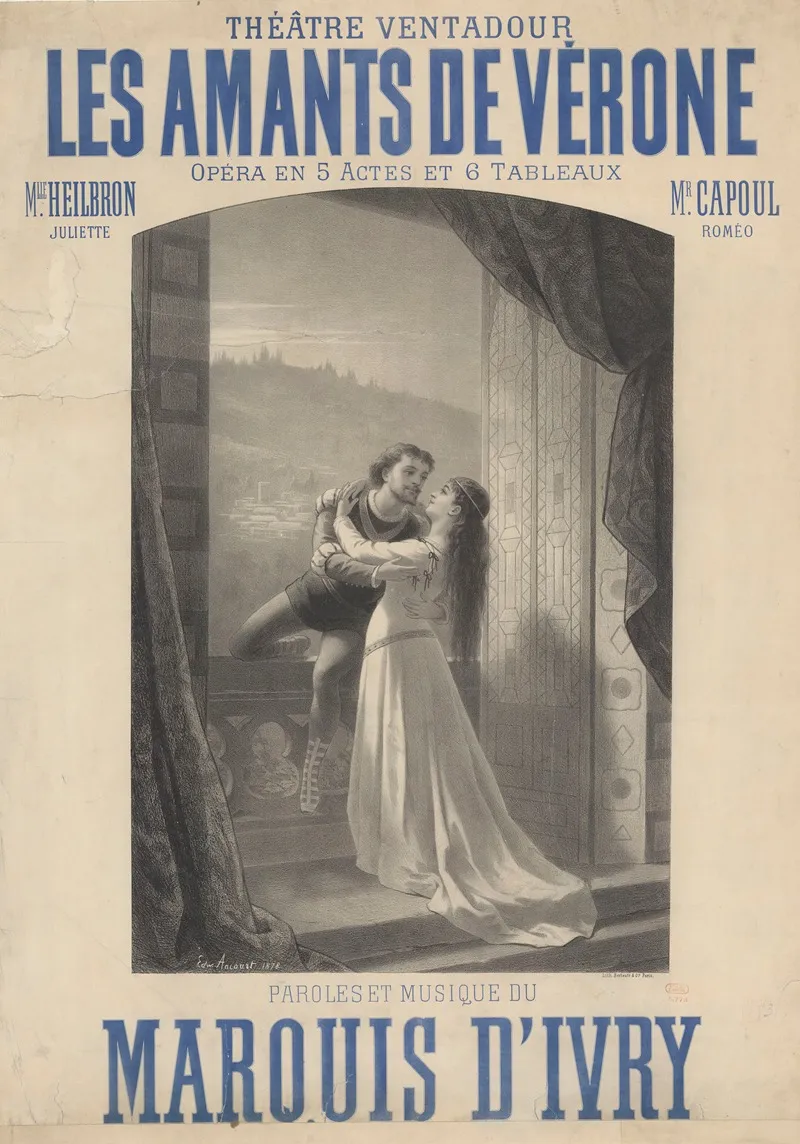 Theatre Ventadour Les Amants De Verone Wall Art by Edward Ancourt - High-Resolution Digital Print