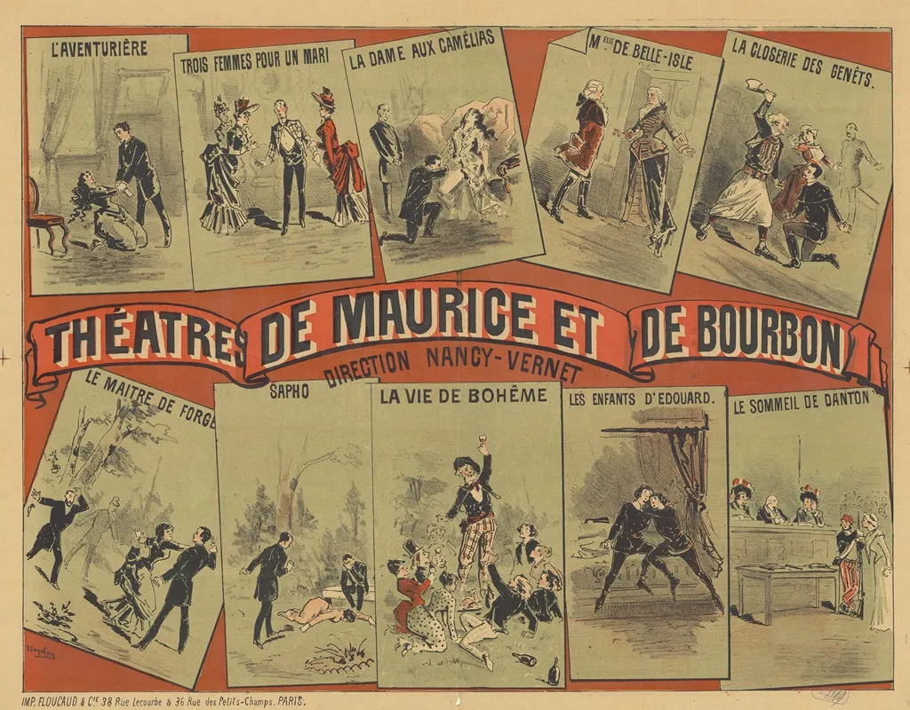 Theatres De Maurice Et De Bourbon Direction Nancy Vernet Wall Art by J. Jonchère - High-Resolution Digital Print