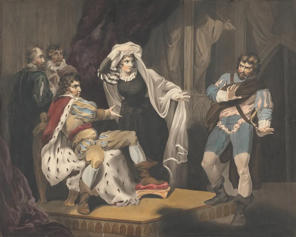 Theatrical Figures About A Throne