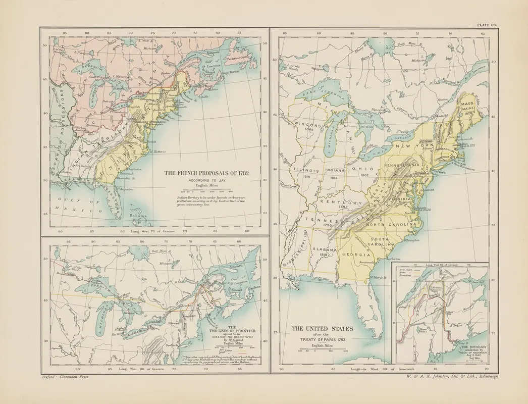 The‎ ‎united‎ ‎states‎ ‎of‎ ‎america‎ ‎after‎ ‎the‎ ‎treaty‎ ‎of 1782 Wall Art by Reginald Lane Poole - High-Resolution Digital Print