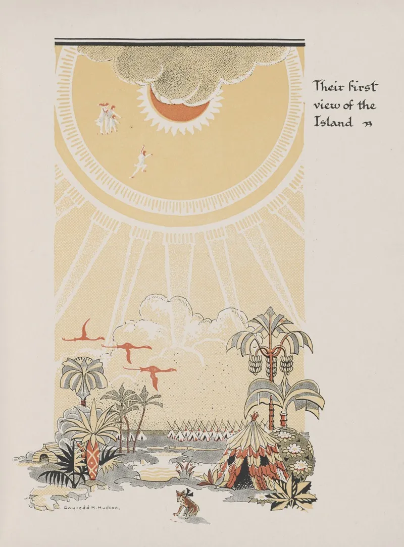 Their First View Of The Island Wall Art by Gwynedd M. Hudson - High-Resolution Digital Print