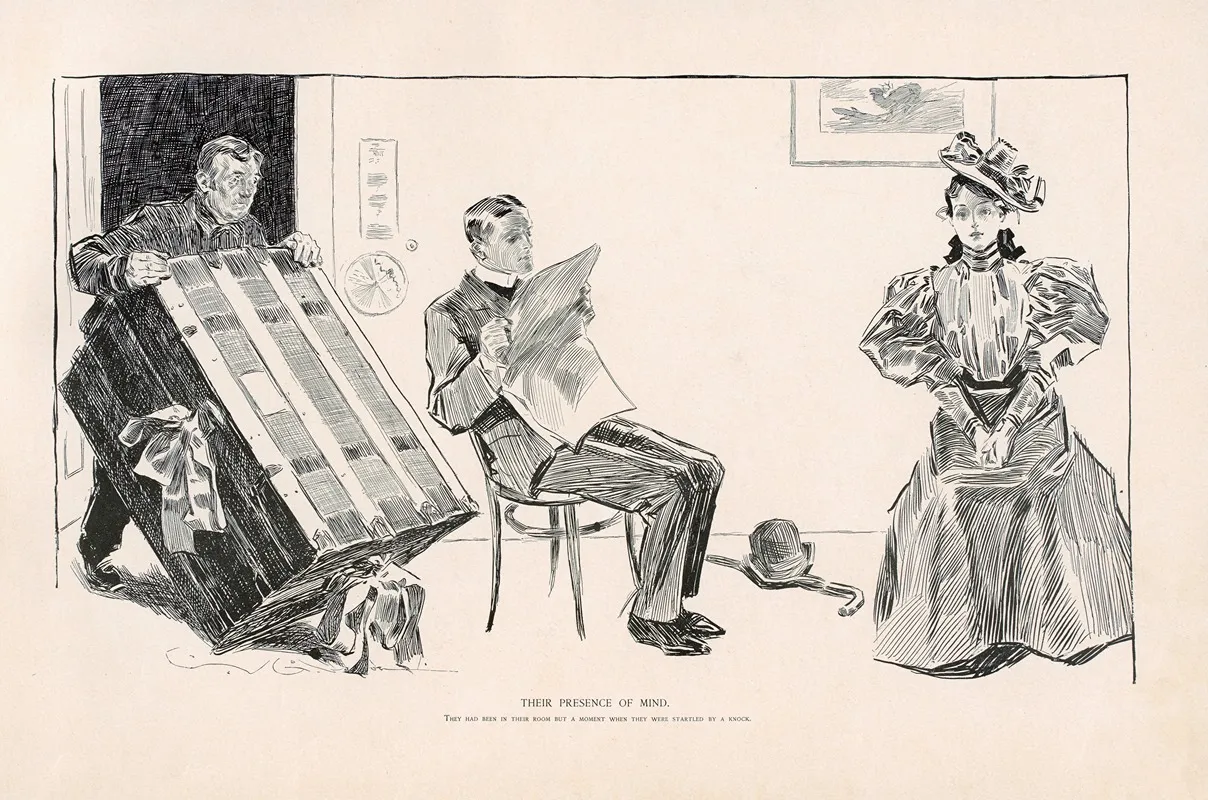 Their Presence Of Mind Wall Art by Charles Dana Gibson - High-Resolution Digital Print