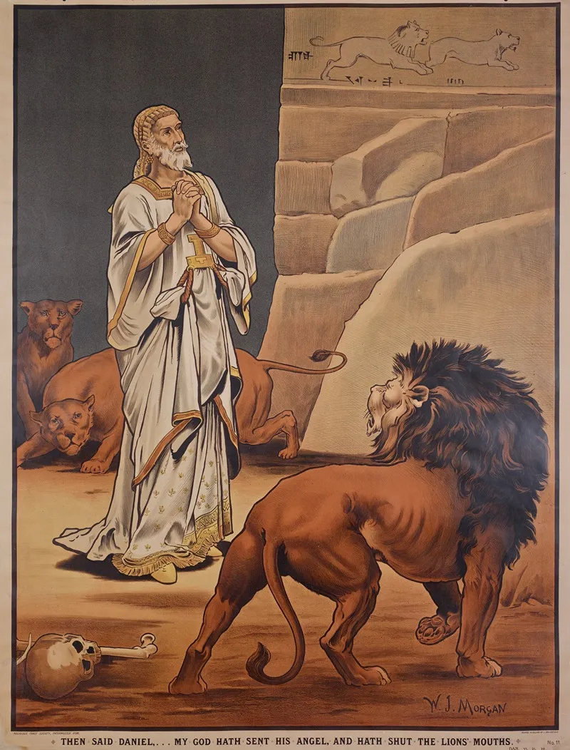 Then Said Daniel My God Hath Sent His Angel And Hath Shut The Lions Mouths Wall Art by Walter Jenks Morgan - High-Resolution Digital Print