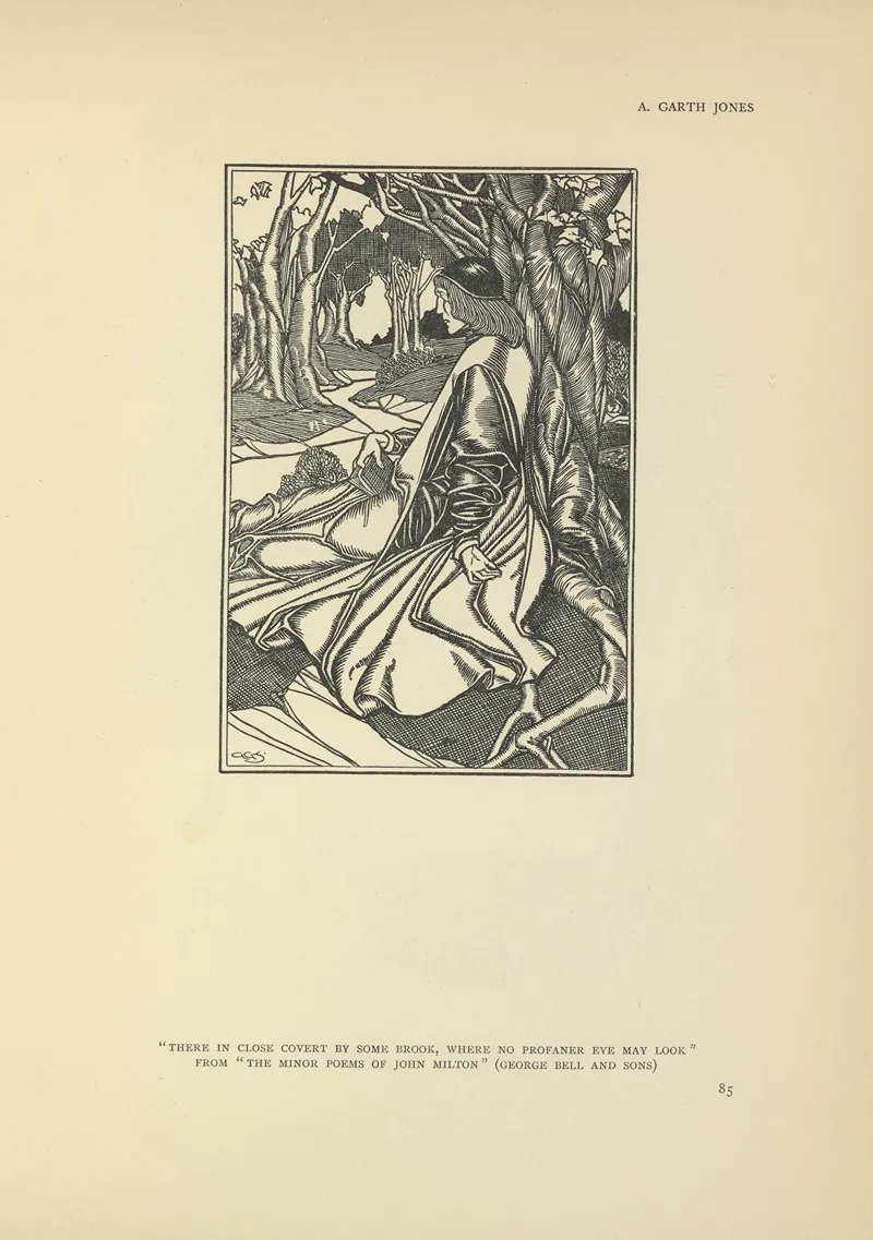 There In Close Covert By Some Brook Where No Profaner Eye May Look The Minor Poems Of John Milton Wall Art by Alfred Garth Jones - High-Resolution Digital Print