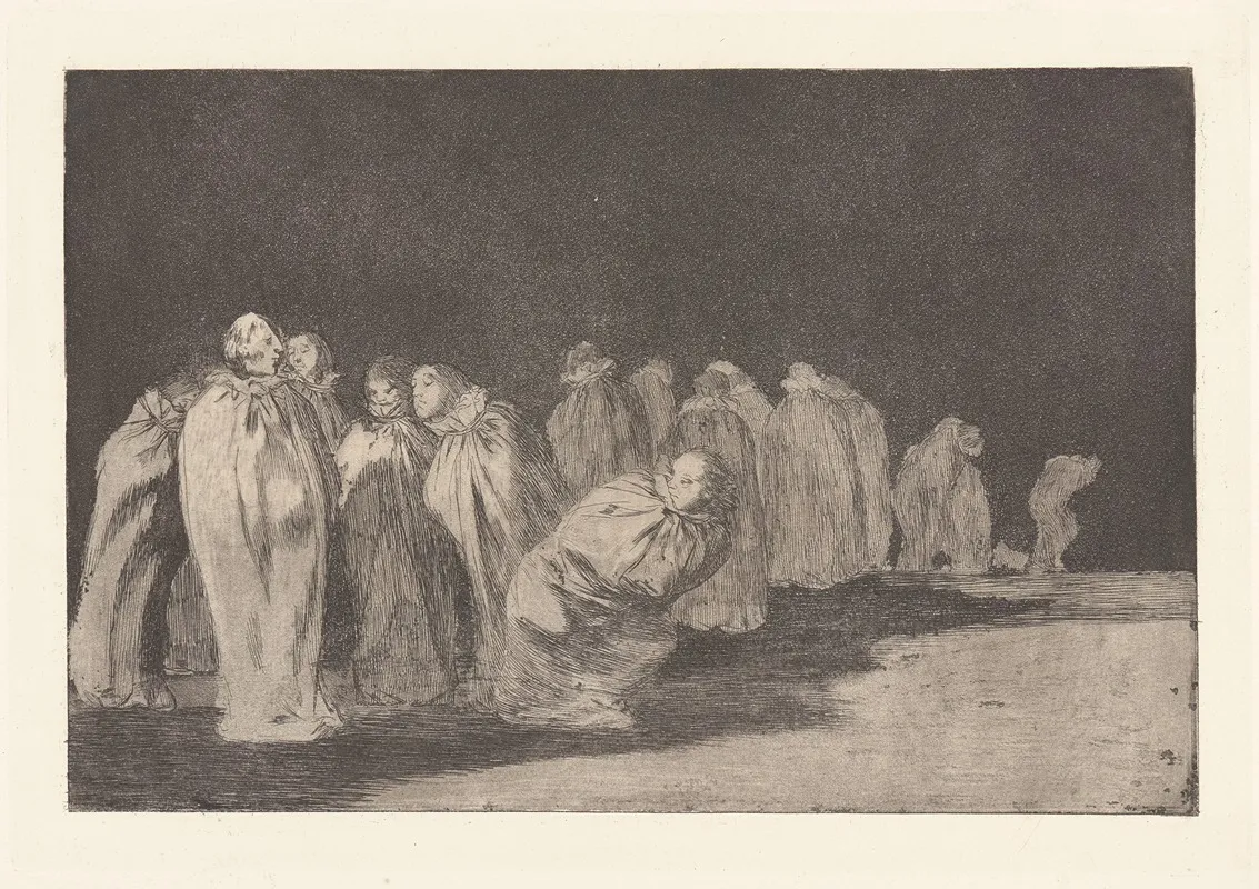 There Is Something Beneath The Sackcloth I E You Cant Judge A Man By His Clothes The Men In Sacks So El Sayal Hay Al Los Enscacados Wall Art by Francisco de Goya - High-Resolution Digital Print