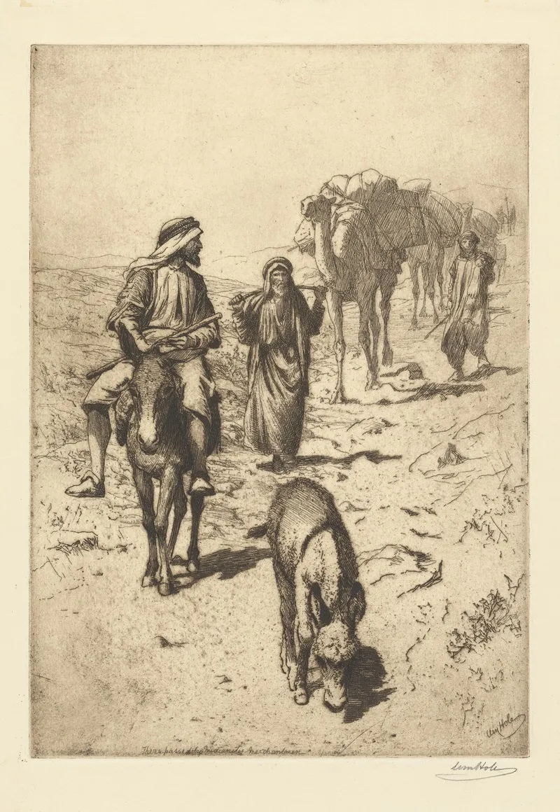 There Passed By Midianites Merchantmen Wall Art by William Brassey Hole - High-Resolution Digital Print
