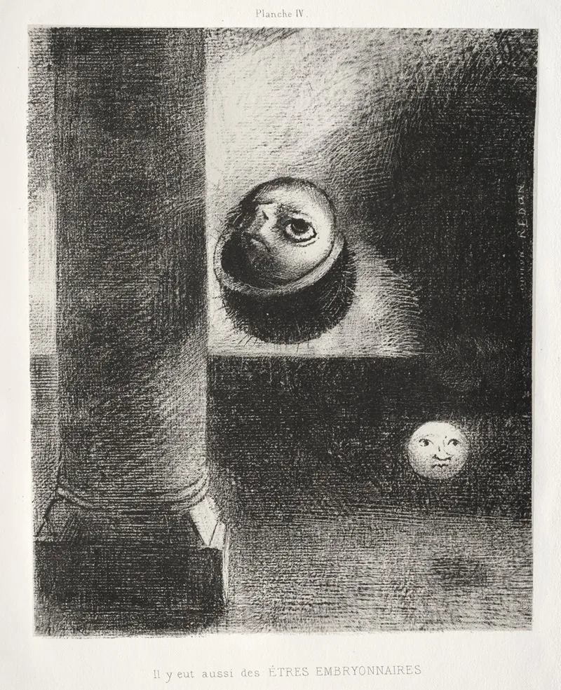 There Were Also Embryonic Beings Wall Art by Odilon Redon - High-Resolution Digital Print
