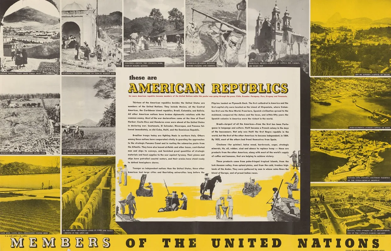 These Are The American Republics Members Of The United Nations Wall Art by F. C. Veit - High-Resolution Digital Print