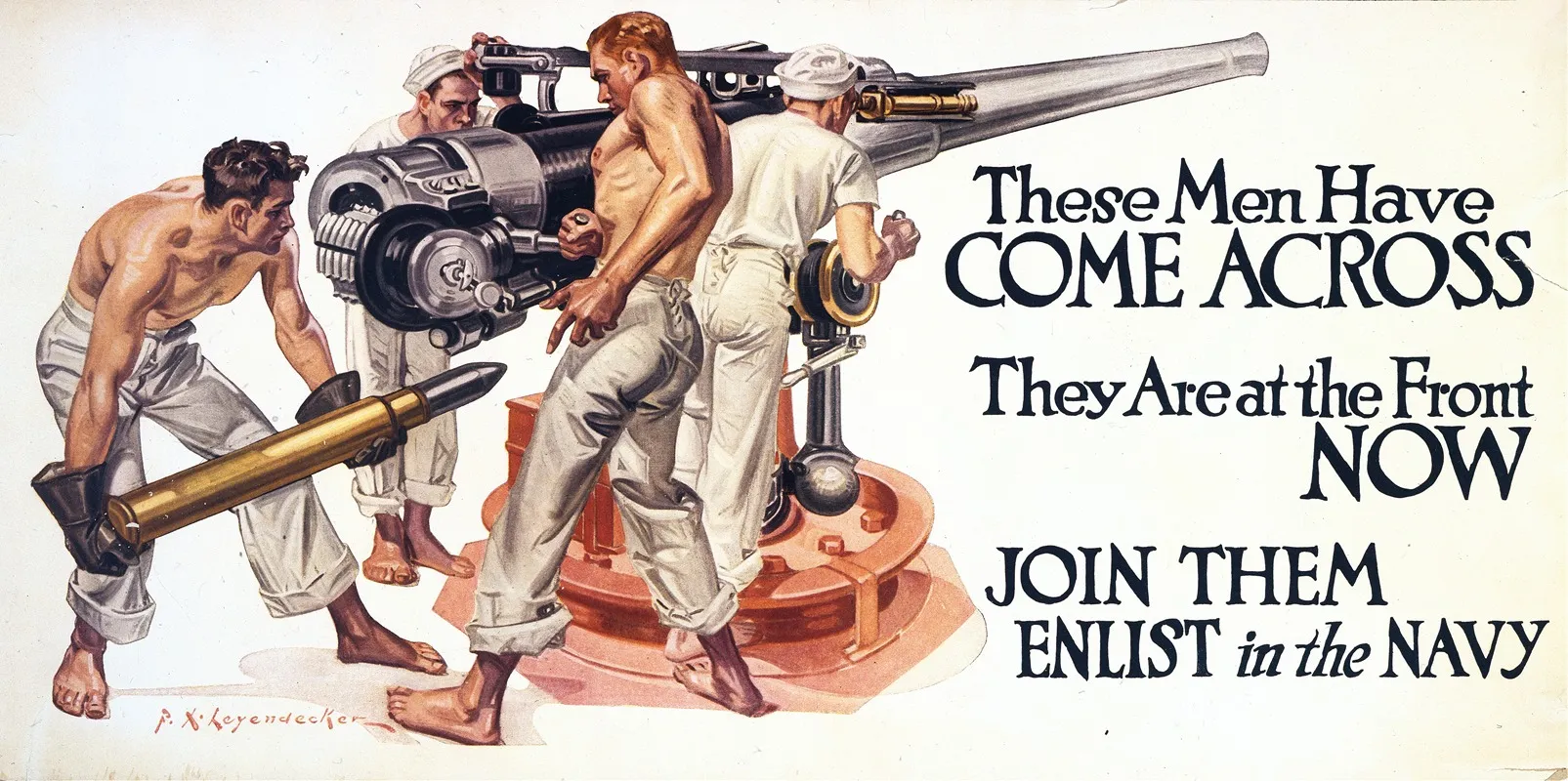 These Men Have Come Across They Are At The Front Now Wall Art by Frank Xavier Leyendecker - High-Resolution Digital Print