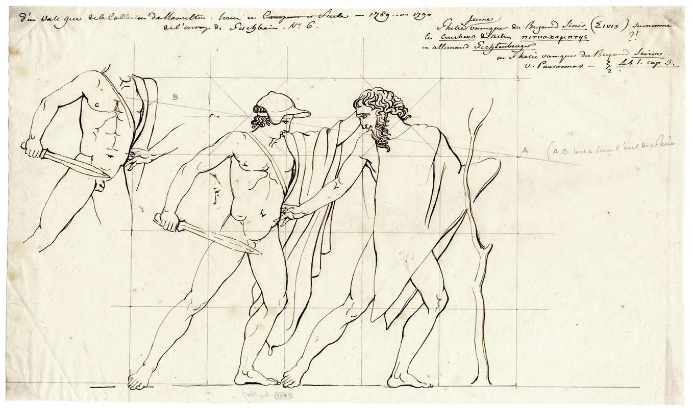 Theseus Fighting The Brigand Sinis After A Greek Vase