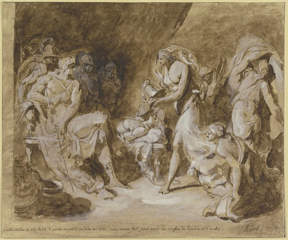 Thetis Bringt Dem Achilles Neue Waffen Wall Art by Jean-Antoine Julien - High-Resolution Digital Print