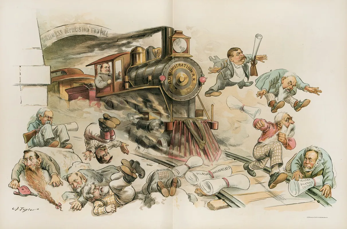 They Cant Hold Up This Train Wall Art by Charles Jay Taylor - High-Resolution Digital Print