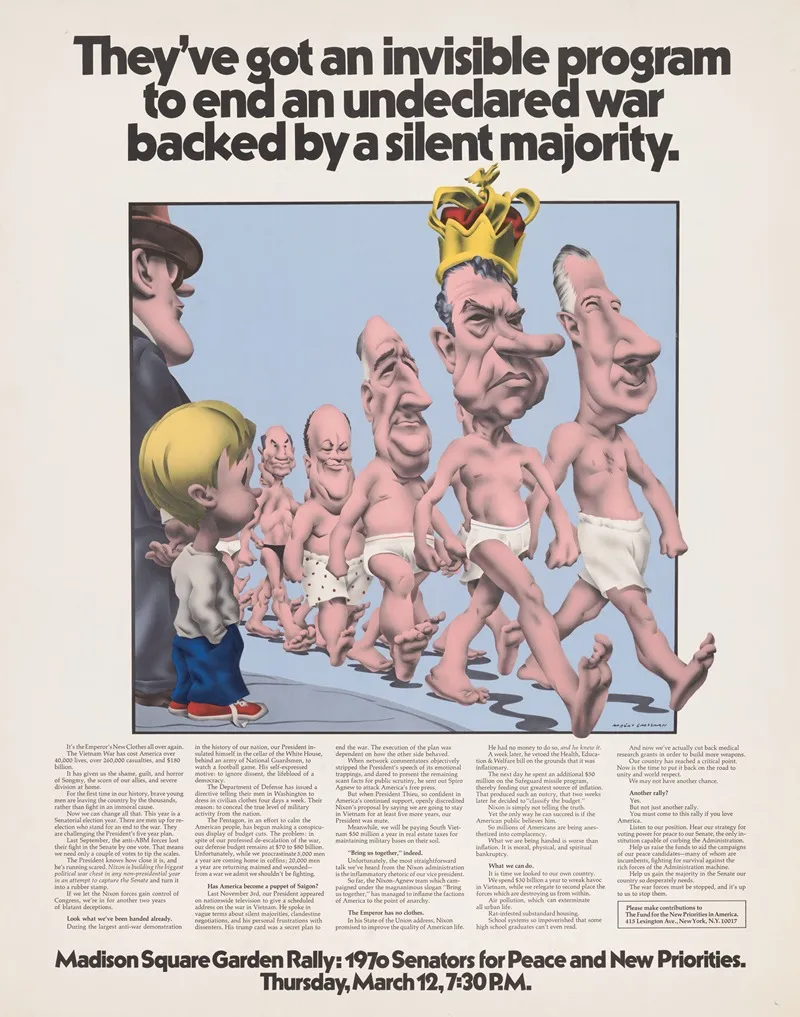 Theyve Got An Invisible Program To End An Undeclared War Backed By The Silent Majority Wall Art by Robert Grossman - High-Resolution Digital Print