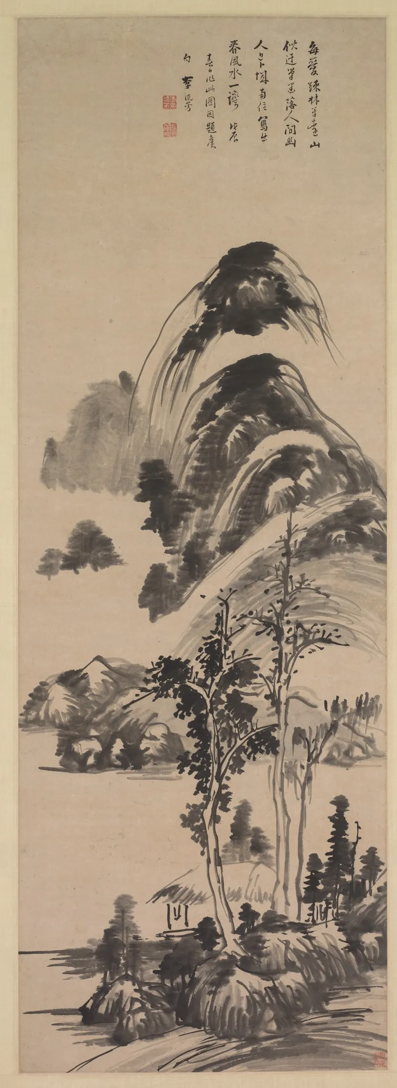Thin Forest And Distant Mountains