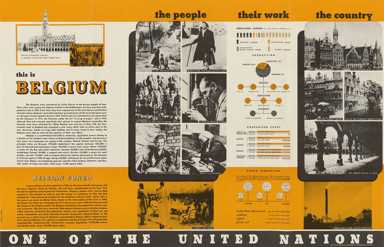 This Is Belgium One Of The United Nations Wall Art by F. C. Veit - High-Resolution Digital Print