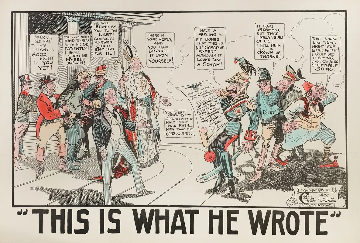 This Is What He Wrote Wall Art by Carey Cartoon Service - High-Resolution Digital Print