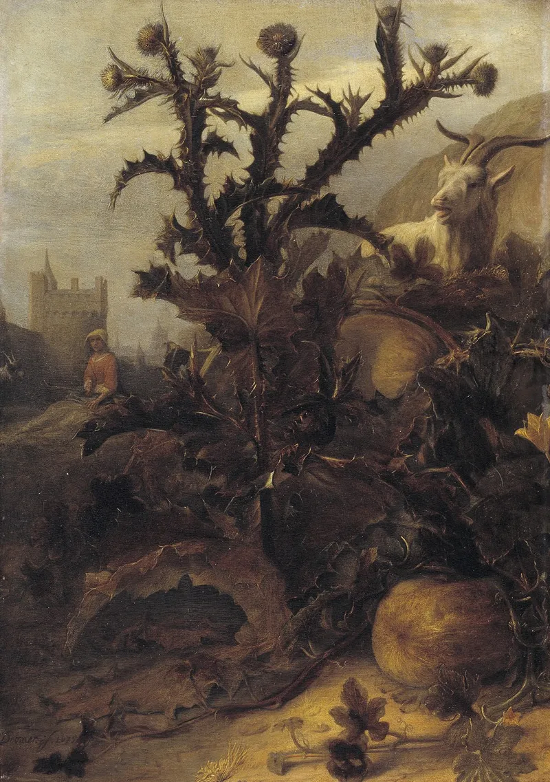 Thistle Pumpkin And A Goat Wall Art by Lambert Doomer - High-Resolution Digital Print