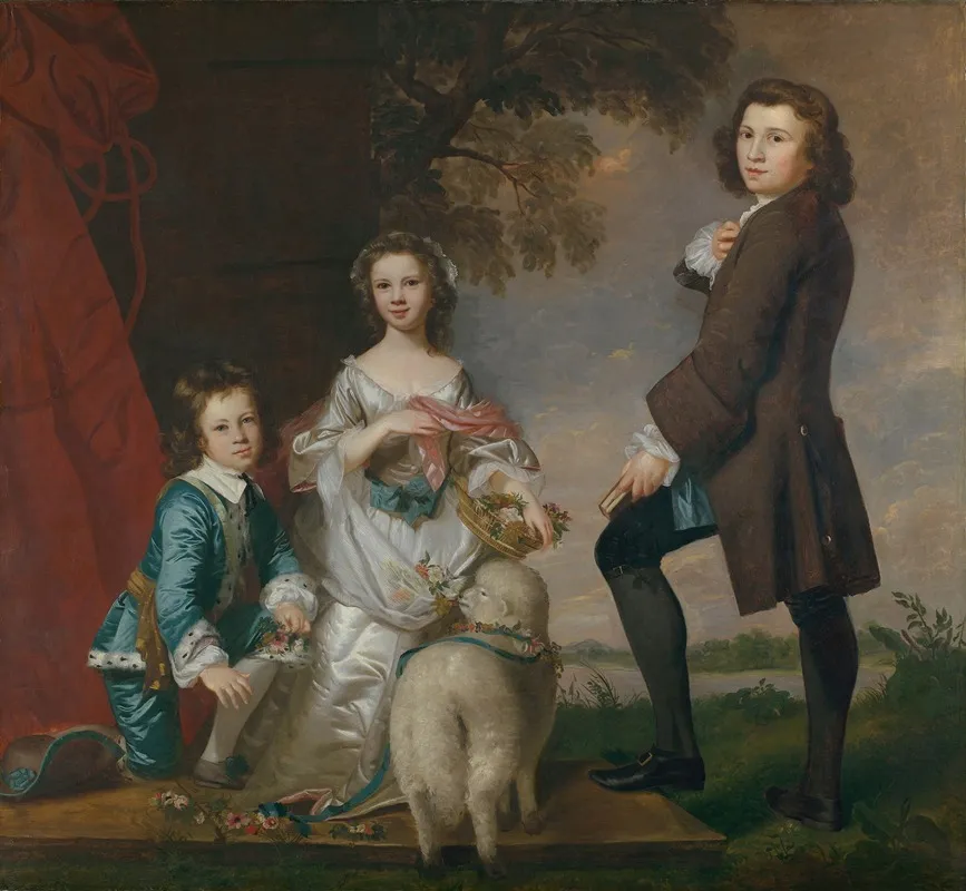 Thomas 1740 1825 And Martha Neate 1741 After 1795 With His Tutor Thomas Needham Wall Art by Sir Joshua Reynolds - High-Resolution Digital Print