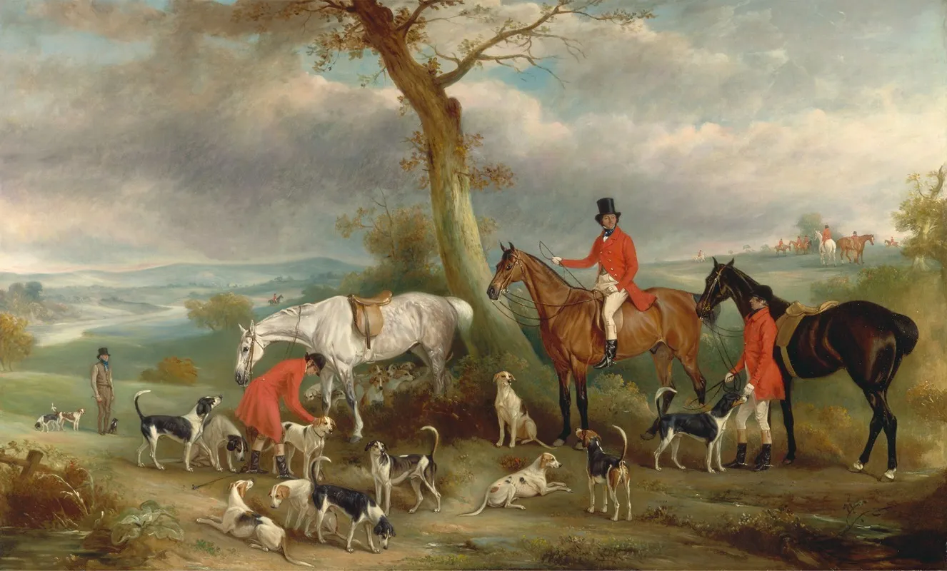 Thomas Wilkinson M F H With The Hurworth Foxhounds Wall Art by John Ferneley - High-Resolution Digital Print