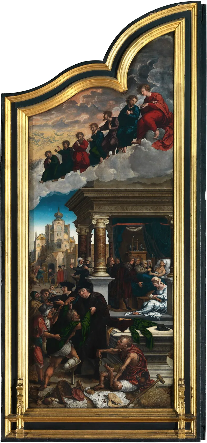 Three Acts Of Mercy Clothing The Naked Liberating The Imprisoned And Feeding The Hungry Wall Art by Bernard van Orley - High-Resolution Digital Print