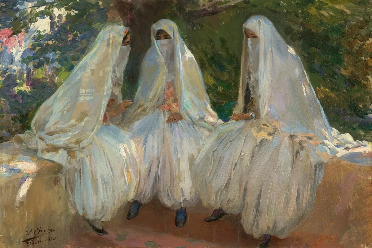 Three Algerian Beauties At The Well Wall Art by Ulpiano Checa - High-Resolution Digital Print