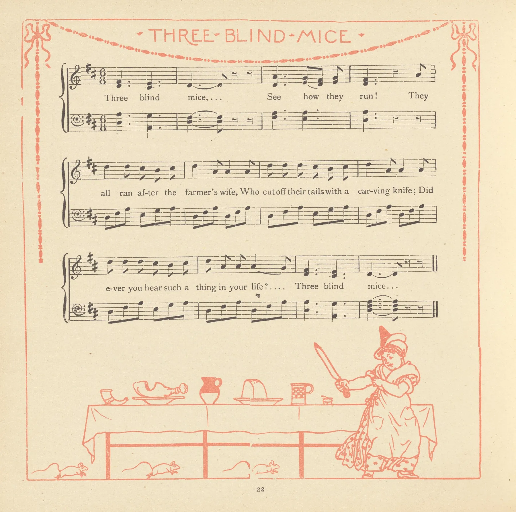 Three Blind Mice 2 Wall Art by Walter Crane - High-Resolution Digital Print