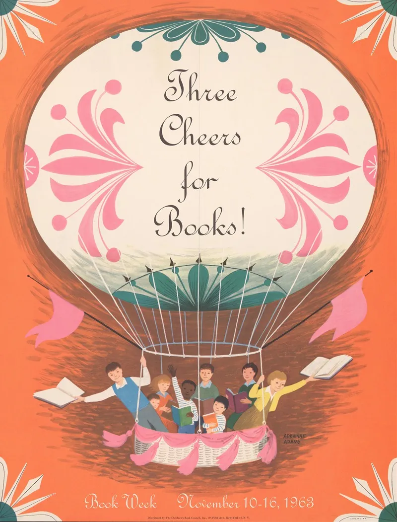 Three Cheers For Books Book Week November 10 16 1963 Wall Art by Adrienne Adams - High-Resolution Digital Print