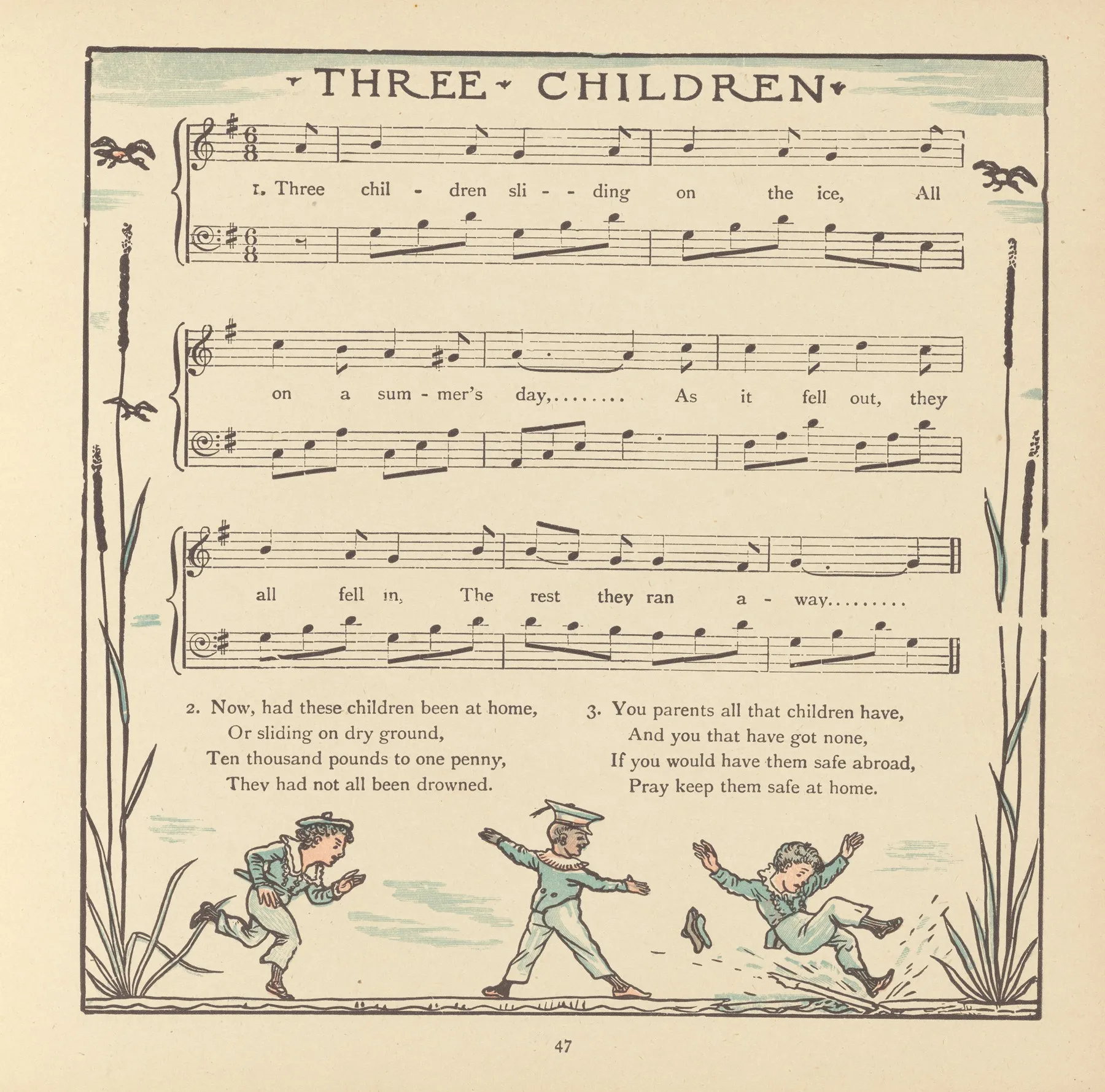 Three Children 5 Wall Art by Walter Crane - High-Resolution Digital Print