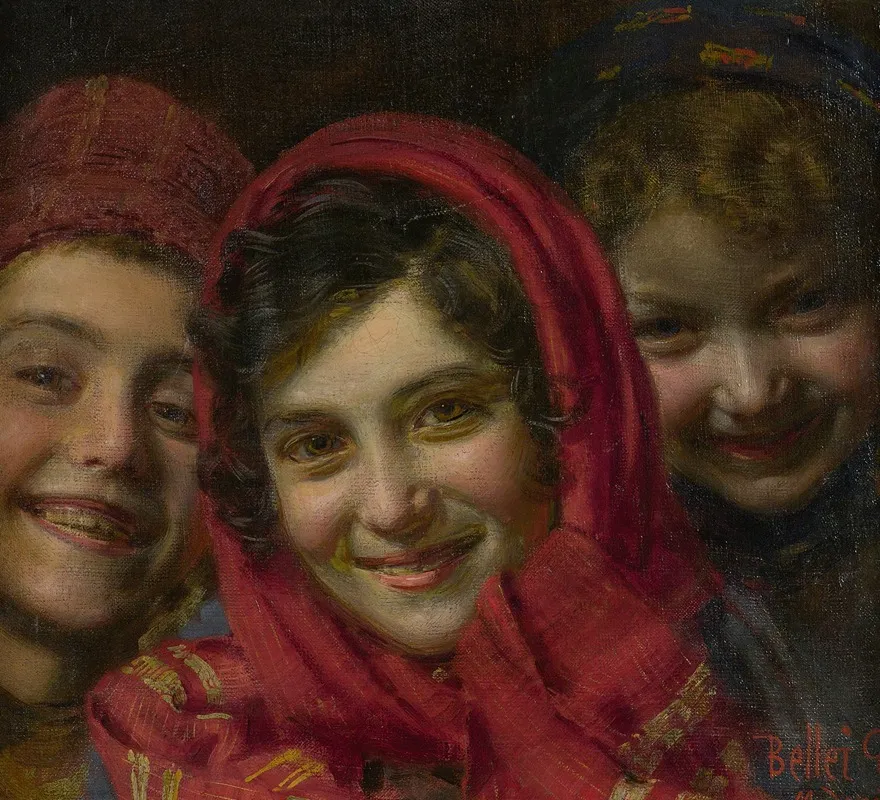 Three Children Wall Art by Gaetano Bellei - High-Resolution Digital Print