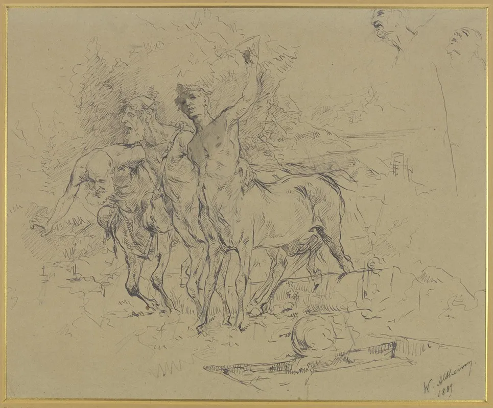 Three Drunken Centaurs Wall Art by Wilhelm Altheim - High-Resolution Digital Print