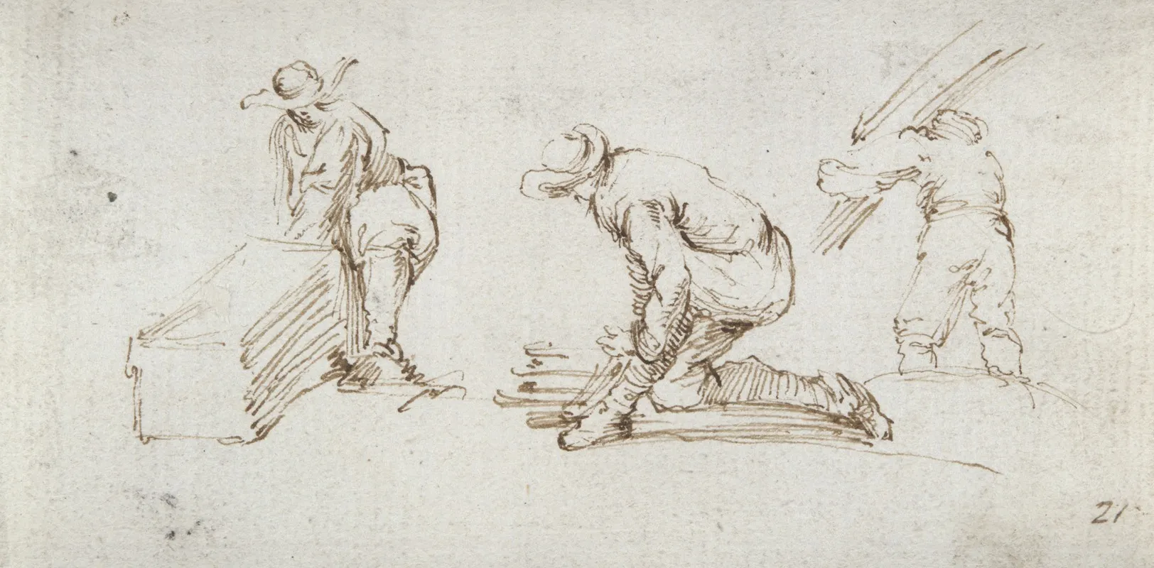 Three Figure Studies 17th Century