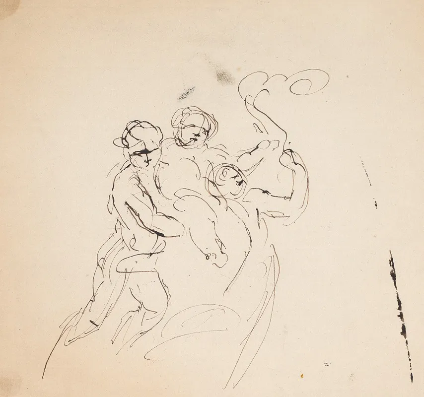 Three Figures And Balloons Wall Art by Sir Joshua Reynolds - High-Resolution Digital Print