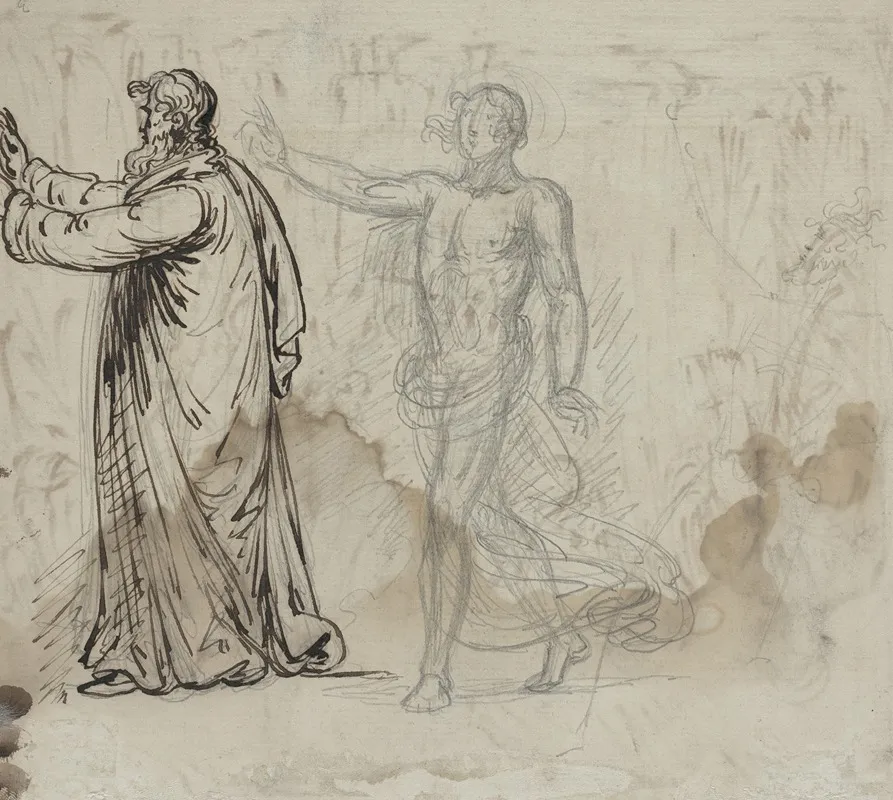 Three Figures Verso Wall Art by Mather Brown - High-Resolution Digital Print
